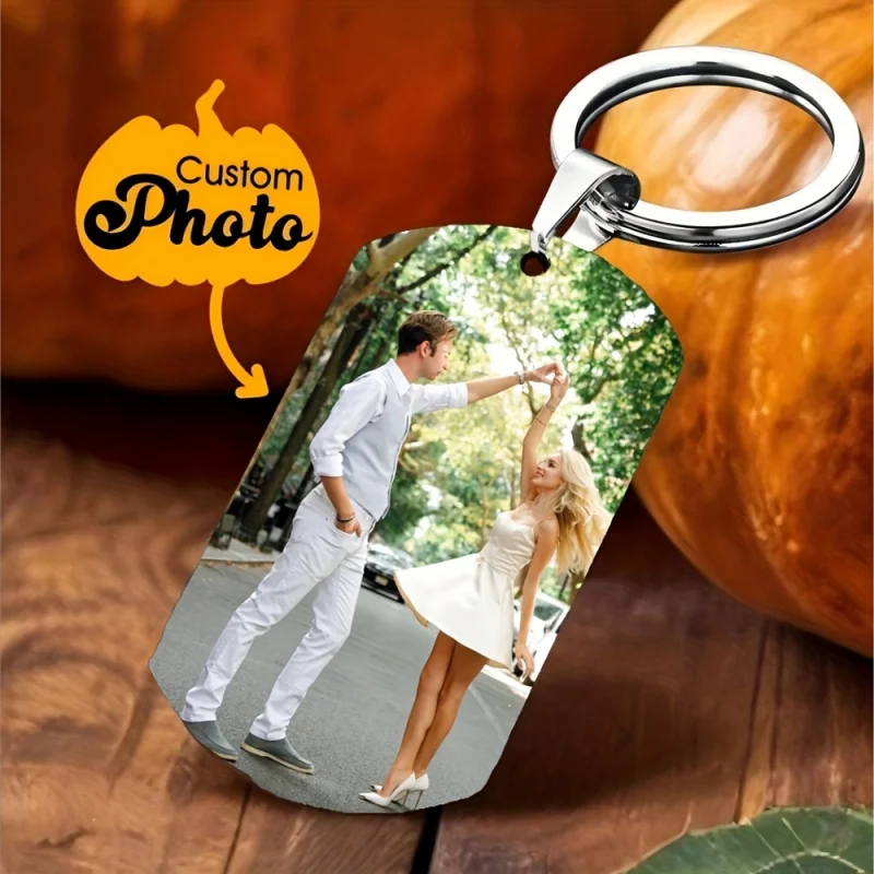 Pet Portrait Custom - พวงกุญแจรูปภาพสองด้านแบบกำหนดเอง 1/2 ขนาด ป้ายห้อยคอสัตว์เลี้ยงแบบปรับแต่งได้ พวงกุญแจรูปภาพ DIY