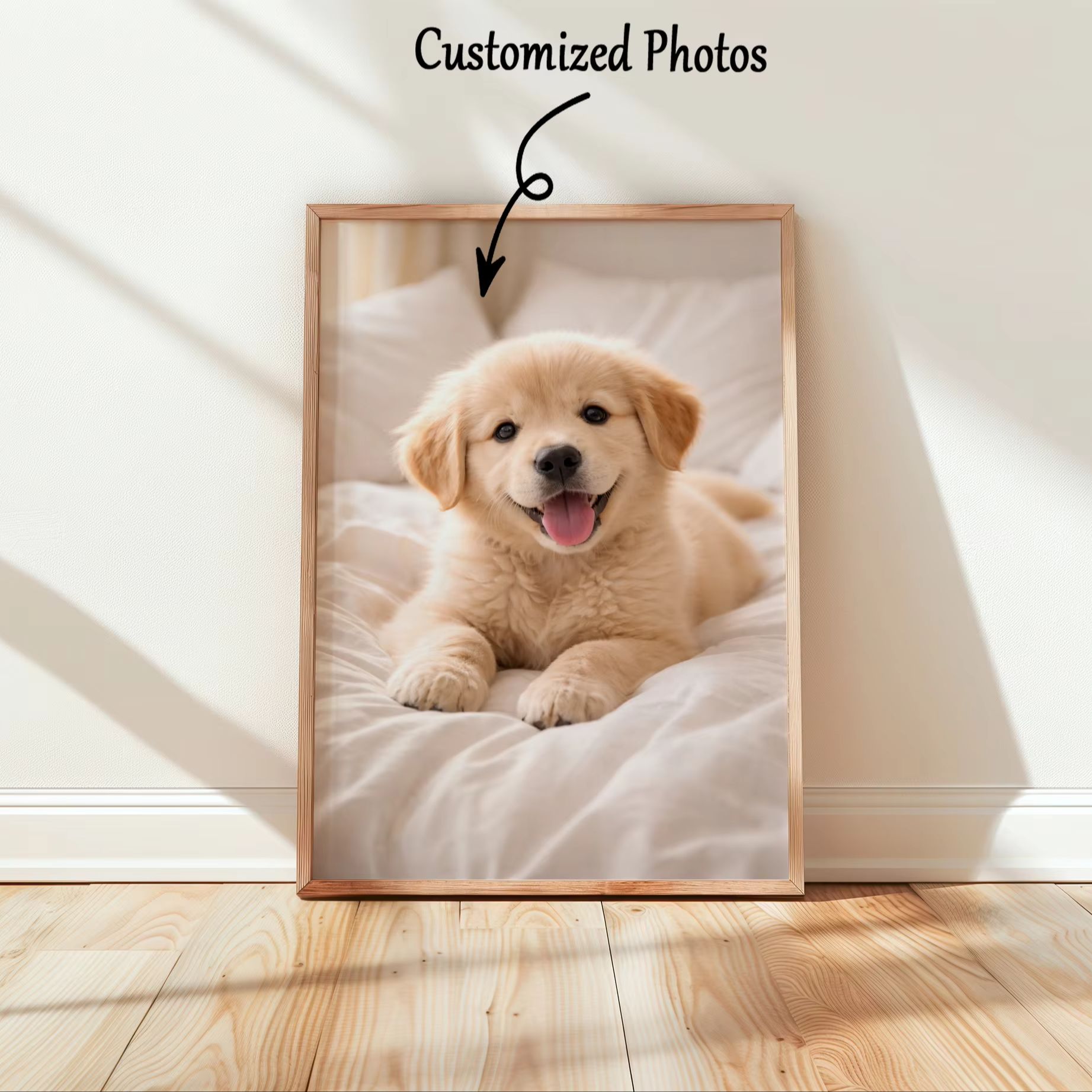 Pet Portrait Custom - ภาพพิมพ์บนผ้าใบตามสั่ง, งานศิลปะติดผนังแบบไม่มีกรอบที่ปรับแต่งได้สำหรับเพื่อน, โปสเตอร์สำหรับตกแต่งผนังห้องนอน และของขวัญที่ระลึกภาพถ่ายสัตว์เลี้ยง