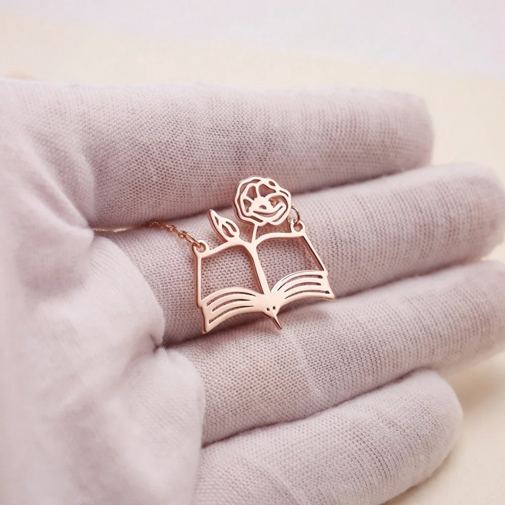 สร้อยคอจี้รูปหนังสือเปิดลายดอก - Birth Flower Necklace บทวิจารณ์และราคา