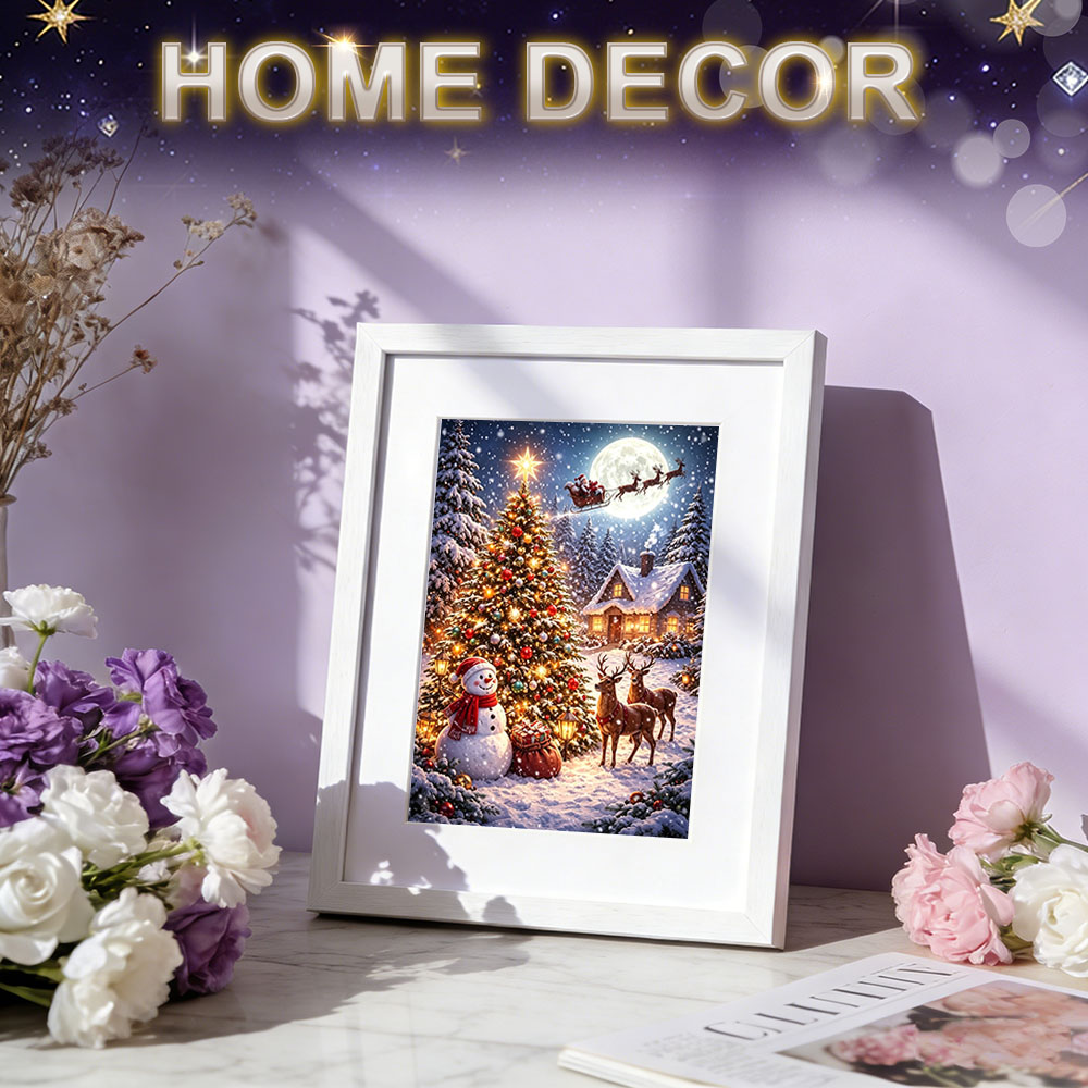 HUACAN ภาพวาดเพชร ลายต้นไม้ ทิ - Photo Mosaic Print บทวิจารณ์และราคา